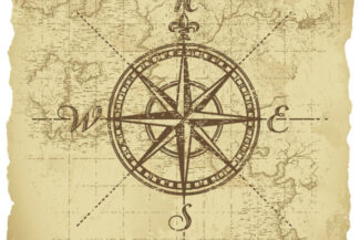 Vintage compass on parchment paper background. All elements are separate objects, grouped and layered. File is made with gradient. Global color used. 300dpi jpeg included. Please take a look at other works of mine linked below.